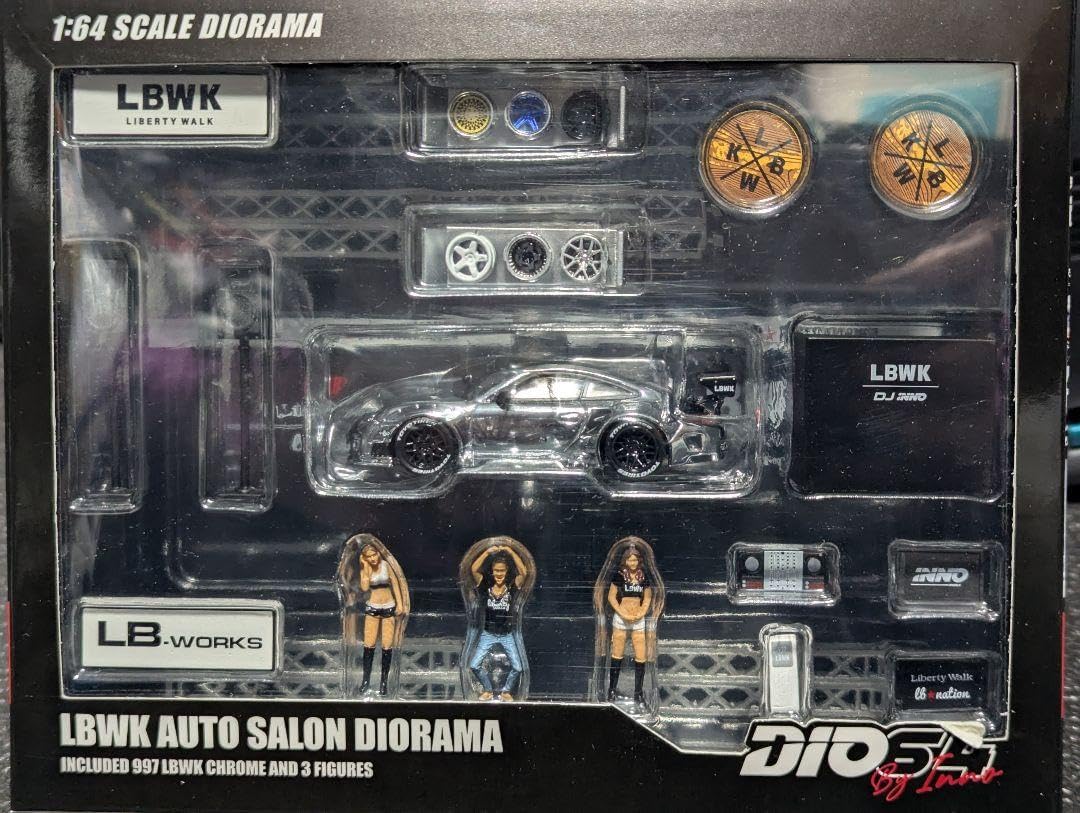 1/64スケールのLBWKオートサロンジオラマセット 1/64スケールINNO Models「LBWK オートサロンセット」ミニカー